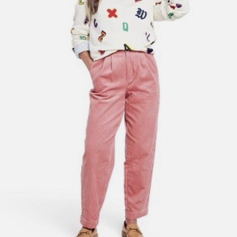 Rowing Blazers Pink Corduroy Straight-Leg Pants